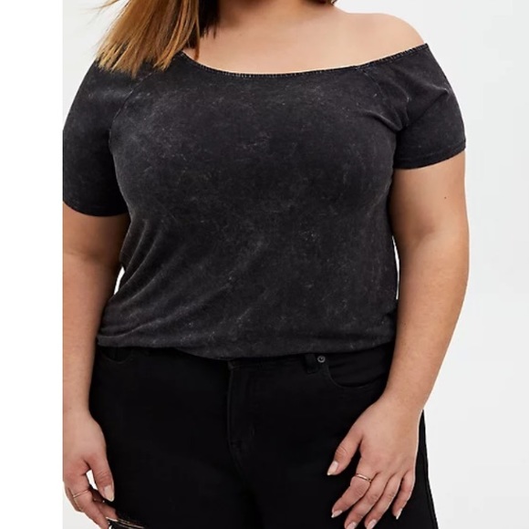 torrid Tops - NWT Torrid Off Shoulder Mineral Wash Tee